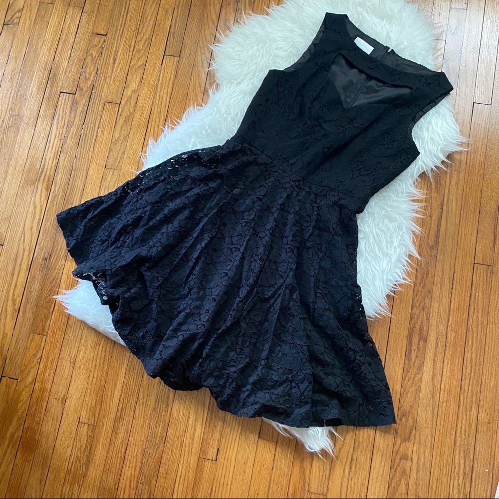 DONATED Donna Morgan | Black Lace Cut Out Cocktail Dress | Size 4